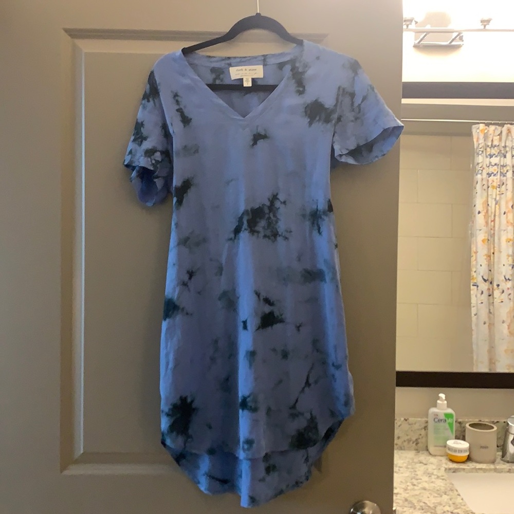 Cloth and Stone Navy Tie Dye t-shirt Dress Small